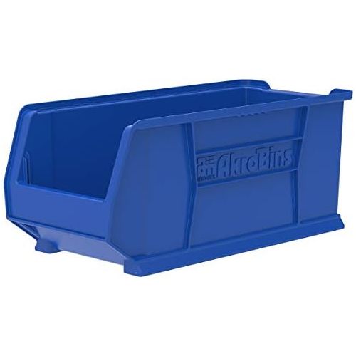  [아마존베스트]Akro-Mils 30287 Super-Size AkroBin Heavy Duty Stackable Storage Bin Plastic Container, (24-Inch L x 11-Inch W x 10-Inch H), Blue, (4-Pack)