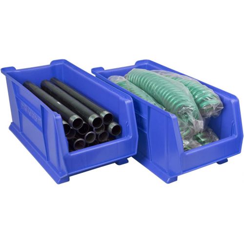  [아마존베스트]Akro-Mils 30287 Super-Size AkroBin Heavy Duty Stackable Storage Bin Plastic Container, (24-Inch L x 11-Inch W x 10-Inch H), Blue, (4-Pack)