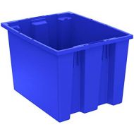 [아마존베스트]Akro-Mils 35195 Nest and Stack Plastic Storage Container and Distribution Tote, (19-1/2-Inch L x 15-1/2-Inch W x 13-Inch H), Blue, (6-Pack)