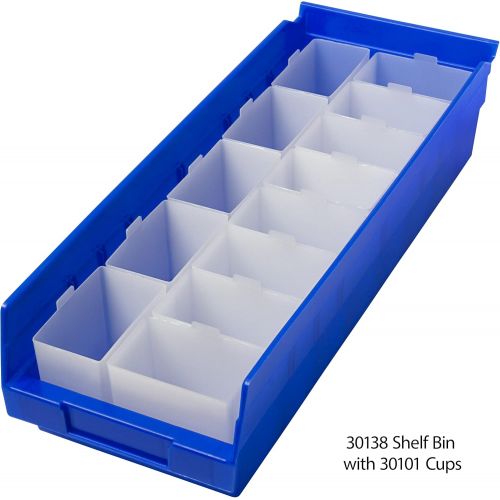  Akro-Mils 30101 Plastic Bin Cup Storage for Sorting Small Parts In Shelf Bins, (2-Inch x 3-1/4-Inch x 3-Inch), White, Case of 48