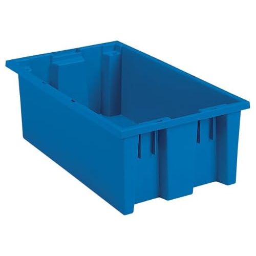  Akro-Mils 35180 Nest and Stack Plastic Storage Container and Distribution Tote, (18-Inch L x 11-Inch W x 6-Inch H), Blue, (6-Pack)