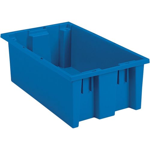  Akro-Mils 35180 Nest and Stack Plastic Storage Container and Distribution Tote, (18-Inch L x 11-Inch W x 6-Inch H), Blue, (6-Pack)