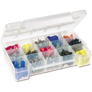 Akro-Mils 05705 Plastic Portable Parts Storage Case for Hardware and Crafts with Hinged Lid and 4 Adjustable Dividers, (8-3/8-Inch x 5-Inch x 1-5/8-Inch), Small, Clear