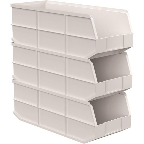  Akro-Mils 30358 1800 Series Plastic Stacking Akro Bin, 20-12-Inch Long by 11-Inch Wide by 7-Inch Deep, Beige, Case of 6