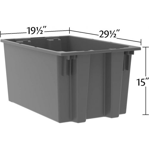  Akro-Mils 35300SCLAR Nest and Stack Plastic Storage and Distribution Tote (Case of 3), Clear, 29.5 L x 19.5 W x 15 H