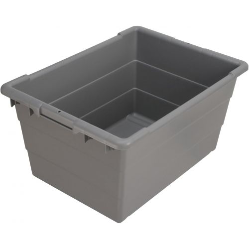  Akro-Mils 34304 Cross-Stack Plastic Tote Tub, 24-Inch by 17-Inch by 12-Inch, Case of 6, Grey