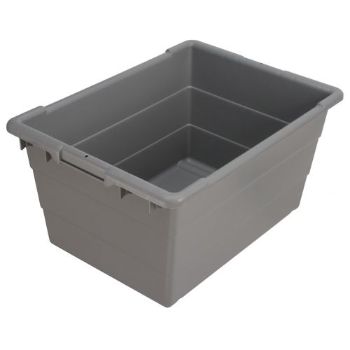  Akro-Mils 34304 Cross-Stack Plastic Tote Tub, 24-Inch by 17-Inch by 12-Inch, Case of 6, Grey