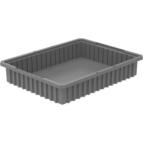  Akro-Mils 33224 Akro-Grid Slotted Divider Plastic Tote Box, 22-38 -Inch Length by 17-38-Inch Width by 4-Inch Height, Case of 6, Blue