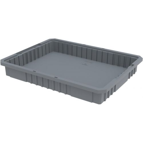  Akro-Mils 33223BLUE CS 22-12 -Inch L by 17-38-Inch W by 3-Inch H Akro-Grid Slotted Divider Plastic Tote Box, Blue, Case of 6