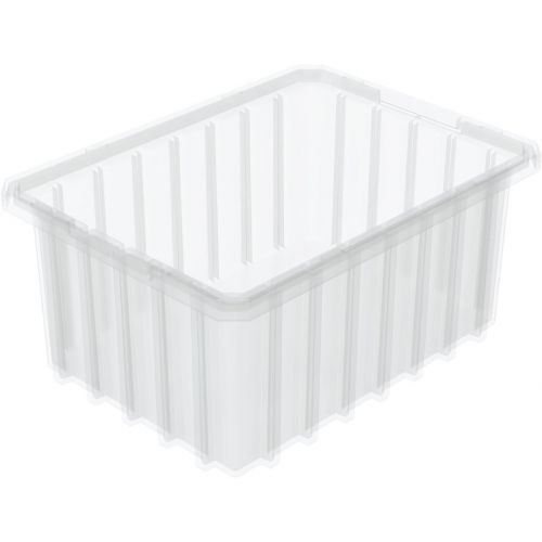  Akro-Mils 33105 10-78-Inch L by 8-14-Inch W by 5-Inch H Clear Akro-Grid Slotted Divider Plastic Tote Box, 20-Pack