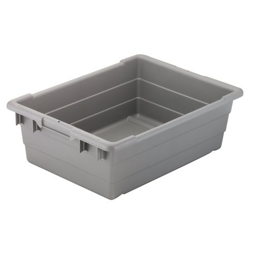  Akro-Mils 34303 Cross-Stack Plastic Tote Tub, 24-Inch by 17-Inch by 8-Inch, Case of 6, Grey