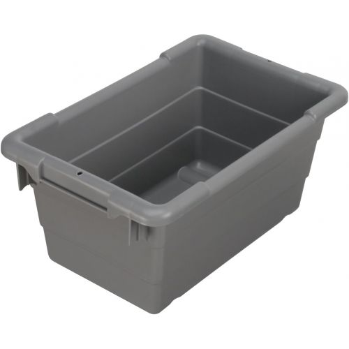  Akro-Mils 34303 Cross-Stack Plastic Tote Tub, 24-Inch by 17-Inch by 8-Inch, Case of 6, Grey