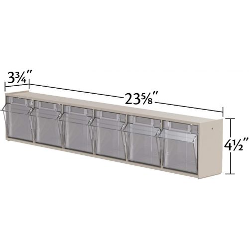  Akro-Mils 06703 TiltView Horizontal Plastic Storage System with Three Tilt Out Bins- 23-58-Inch Wide by 9-716-Inch High by 7-78-Inch Deep, Stone