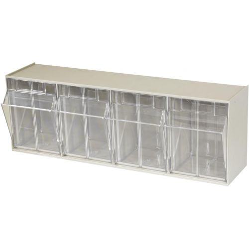  Akro-Mils 06703 TiltView Horizontal Plastic Storage System with Three Tilt Out Bins- 23-58-Inch Wide by 9-716-Inch High by 7-78-Inch Deep, Stone