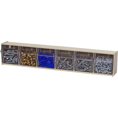  Akro-Mils 06703 TiltView Horizontal Plastic Storage System with Three Tilt Out Bins- 23-58-Inch Wide by 9-716-Inch High by 7-78-Inch Deep, Stone