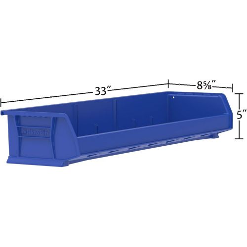  Akro-Mils 30320 8-Inch by 33-Inch by 5-Inch Wide Plastic Storage Stacking Akro Bin, Blue, Case of 4