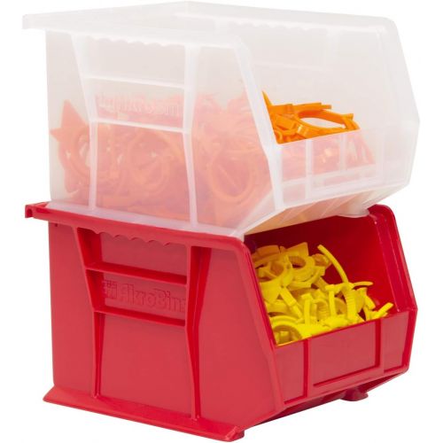  Akro-Mils 30239 Plastic Storage Stacking Hanging Akro Bin, 11-Inch by 8-Inch by 7-Inch, Red, Case of 6