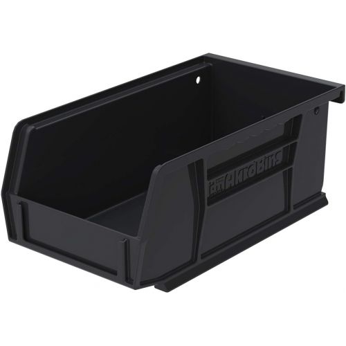  Akro-Mils 30220 7-Inch by 4-Inch by 3-Inch Plastic Storage Stacking Hanging ESD Akro Bin, Black, Case of 24