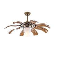 Akron Fire Akronfire Simple Modern Ceiling Fan Light for Decorate Bedroom Living Room Remote Control Silent Invisible Fans Chandelier with 1 Lamp Shade 8 Retractable Take Off Blades of 42 Inc