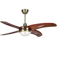 LED Ceiling Fan with 4 Hollow Wood Blades Remote Control Modern Ceiling Fan Mute Fan for Decorating Living Room Dining Room 48 Inch,Akronfire