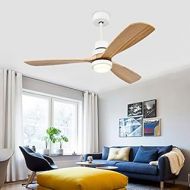 Akronfire Modern Ceiling Fan with Lights 3 Solid Wood Fan Blades and LED Light Kit, 52 Indoor Ceiling Fan with Remote Control, White Dimmable Chandelier Ceiling Fans