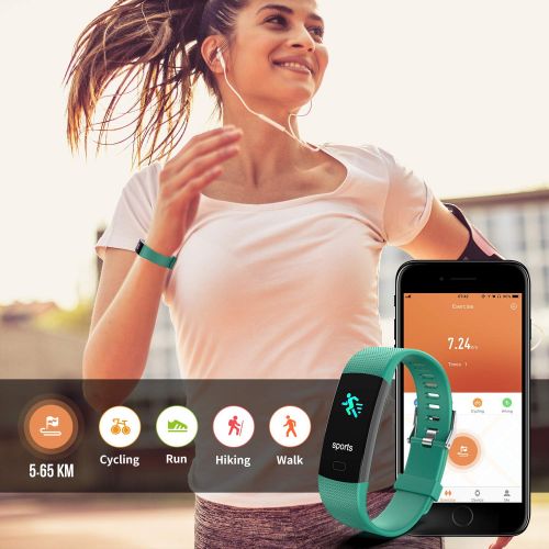  Akuti Fitness Tracker HR, Y1 Activity Tracker Watch with Heart Rate Monitor, Pedometer IP67 Waterproof Sleep Monitor Step Counter for Android & iPhone