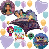 Aladdin Party Supplies Birthday Balloon Decoration Deluxe Bundle with Birthday Card and Aladdin Princess Jasmine Blowout