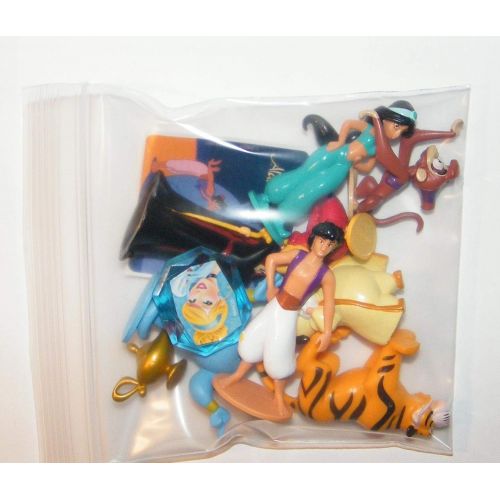  Aladdin Movie Deluxe Cake Toppers Cupcake Decorations 12 Set with 10 Figures, Aladdin Sticker and PrincessRing Featuring Fun Characters, Magic Lamp, Flying Carpet Etc!