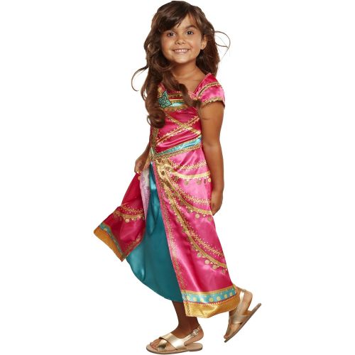  Disney Aladdin Jasmine Dress Costume Pink Fuchsia outfit