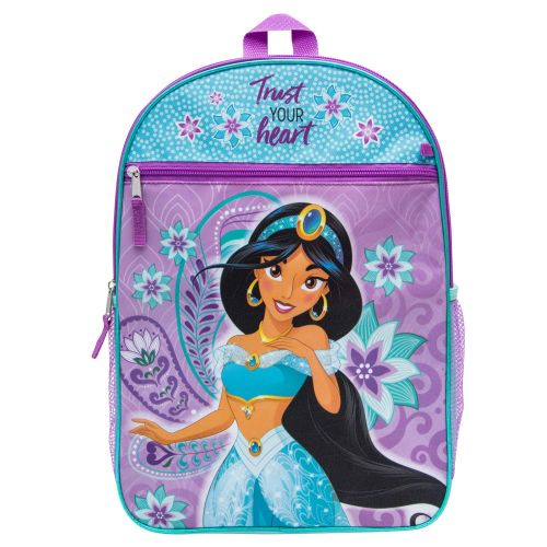  Aladdin Jasmine Disneys Aladdin Backpack Combo Set - Disney Aladdin Girls 6 Piece Backpack Set - Jasmine Backpack & Lunch Kit (Teal/Pink)