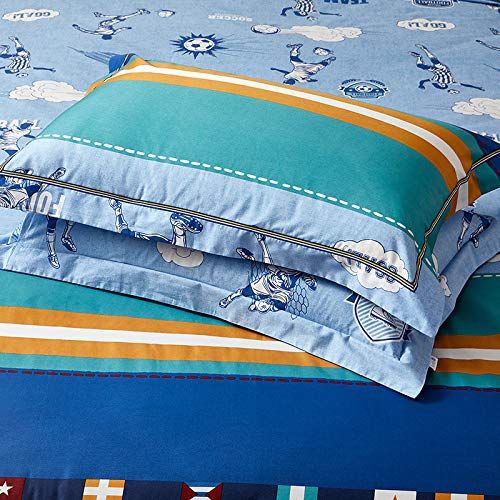  Aladdins Magic Lamp Teen Boys Bedding Set Duvet Cover Sheet Pillowcases 100% Cotton-Football Star (5 ft Bed)