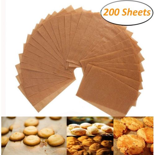  Alago Unbleached Parchment Paper - 200 Non-Stick Brown Cookie Baking Sheets - 12 x 16 Inches - Safe for High Temperature Baking - More Convenient than the Rolled