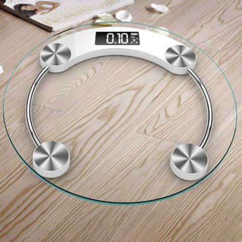  Alamana 180kg Clear Tempered Glass LCD Display Digital Electronic Bathroom Weight Scale Transparent