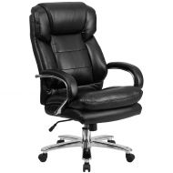 Alamont 24/7 Intensive Use Big & Tall 500 lb. Rated Black Leather Swivel Ergonomic Office Chair with Loop Arms