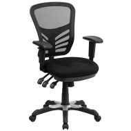 Alamont Mid-Back Black Mesh Multifunction Executive Swivel Ergonomic Office Chair with Adjustable Arms