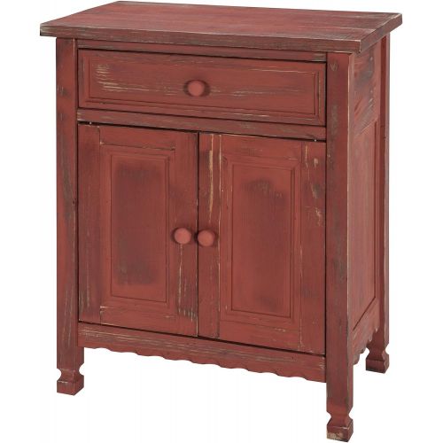  Alaterre ACCA23WA Rustic Cottage Accent Cabinet, White Antique