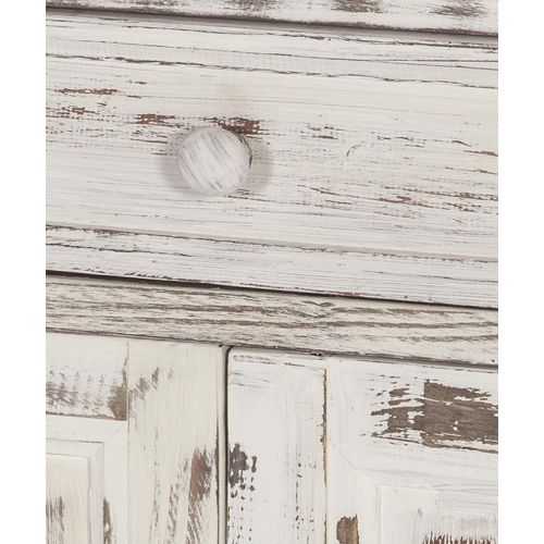  Alaterre ACCA23WA Rustic Cottage Accent Cabinet, White Antique