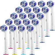 Replacement Brush Heads Compatible with OralB Braun- Pack of 20 Professional Electric Toothbrush Heads- Precision Refills for Oral-b 7000, Clean, Oral B Pro 1000, 9600, 500, 3000, 8000, Vitality Plus!