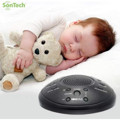  Alayna SonTech - White Noise Sound Machine - 10 Natural Soothing Sound Tracks Home, Office, Travel, Baby  Multiple Timer Settings - Battery or Adapter Charging Options