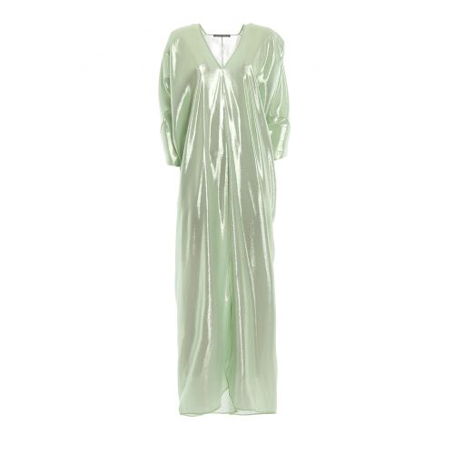  Alberta Ferretti Lame silk blend draped dress