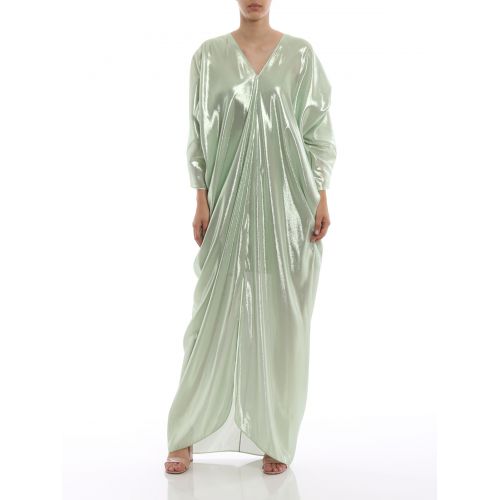  Alberta Ferretti Lame silk blend draped dress