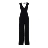 Alberta Ferretti Flared leg crepe cady jumpsuit