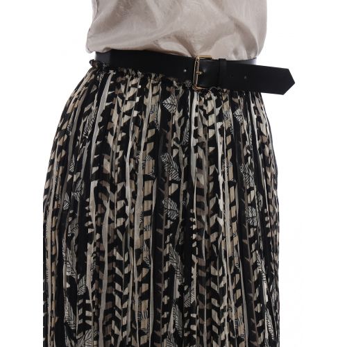  Alberta Ferretti Belt detailed silk skirt