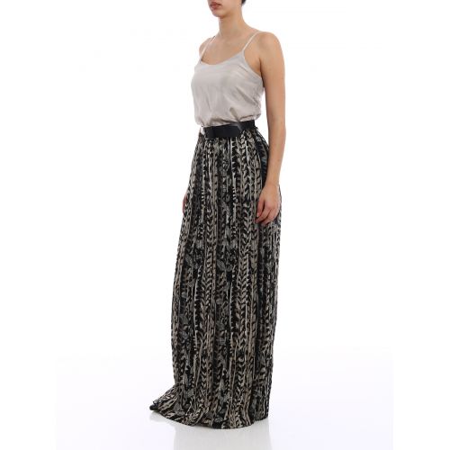  Alberta Ferretti Belt detailed silk skirt