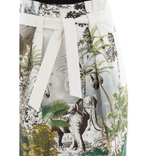  Alberta Ferretti Jungle print skirt with self belt