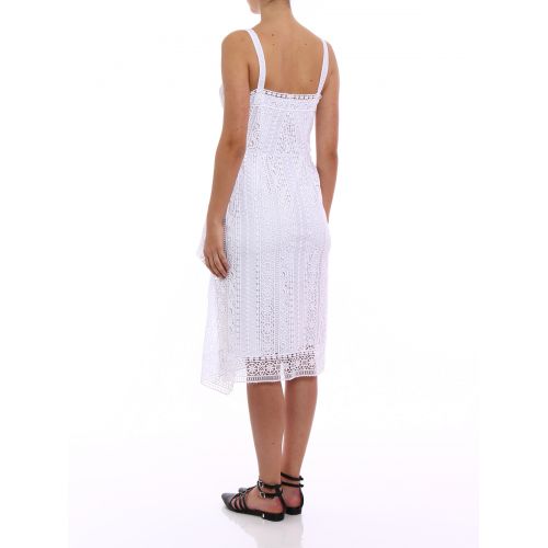  Alberta Ferretti Frilled white crochet dress