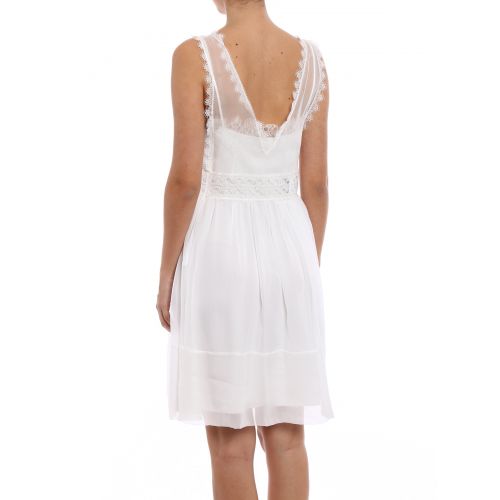  Alberta Ferretti Silk and lace sleeveless dress