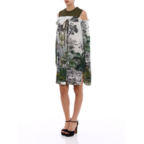  Alberta Ferretti Jungle printed silk dress