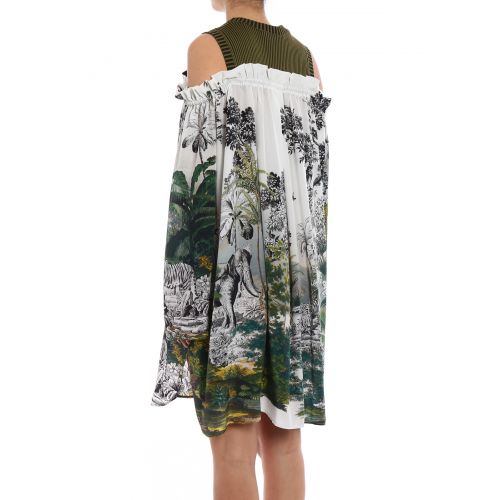  Alberta Ferretti Jungle printed silk dress