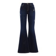Alberta Ferretti Denim and lurex flared jeans